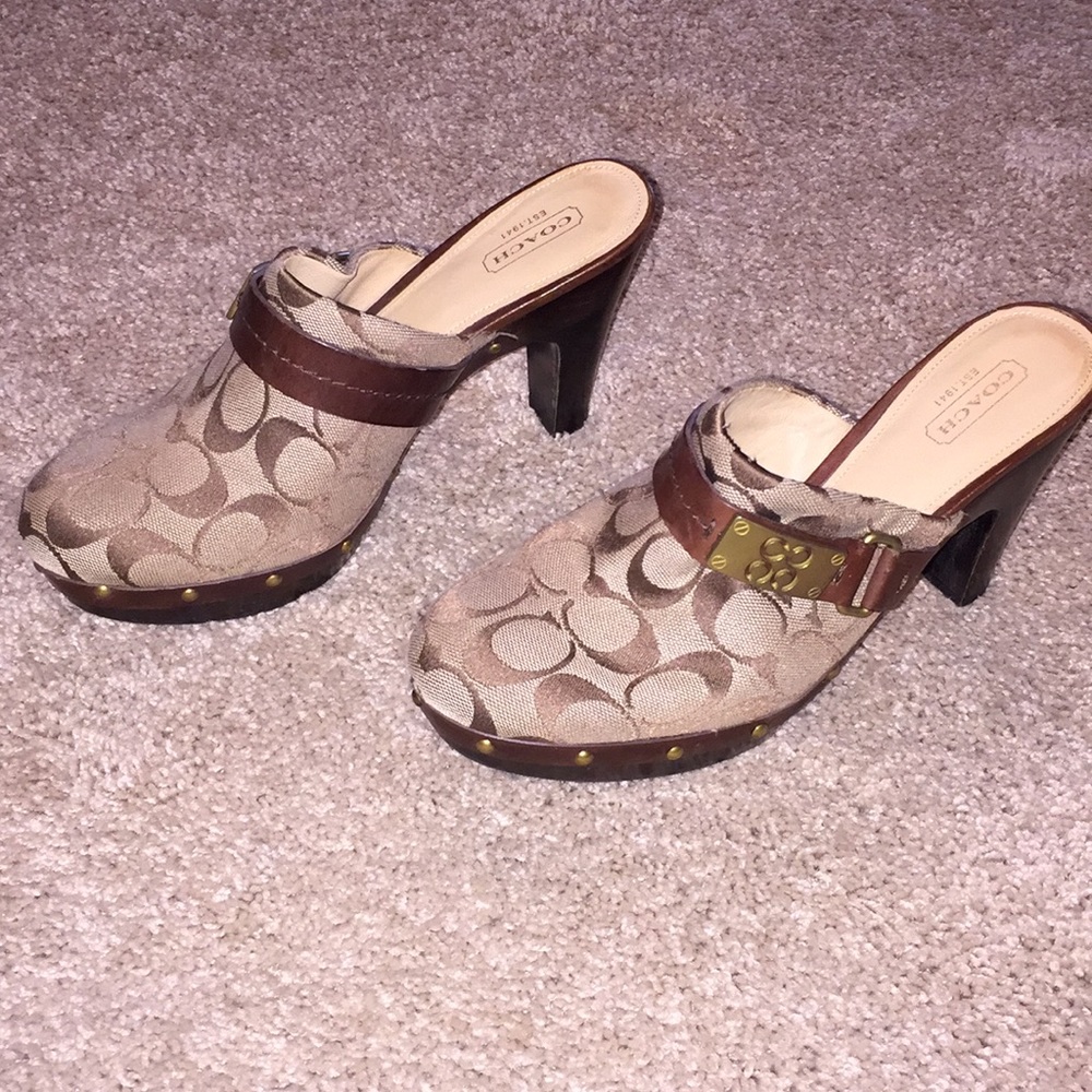 Coach Heeled Clogs Size 8